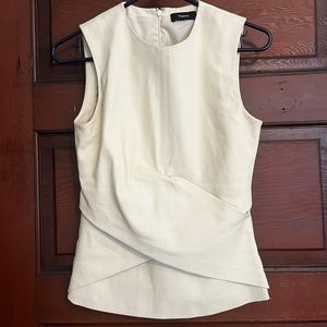 Cream Leather Theory Top